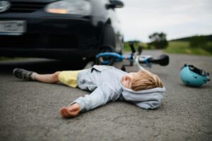 pedestrian accident, child on the bike